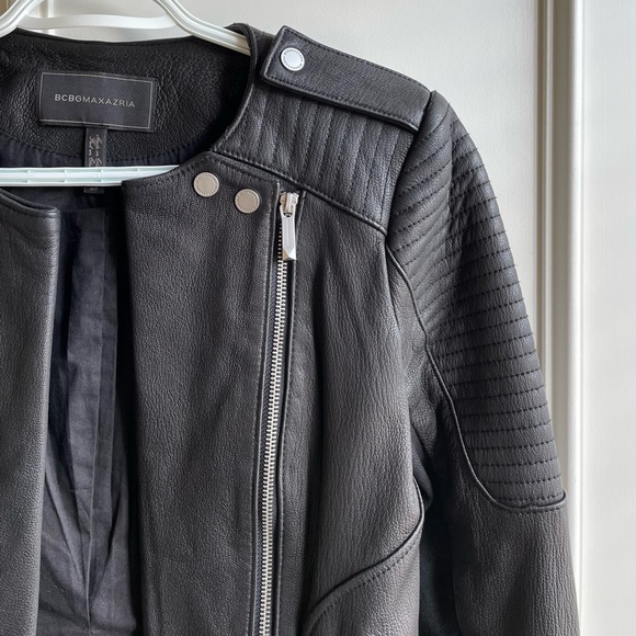 Black Genuine Leather Jacket - Picture 2 of 3